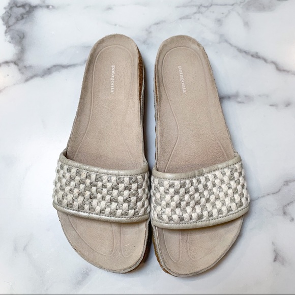 Patagonia Shoes - Patagonia Rosemary Silver Cream Woven Slide Sandal